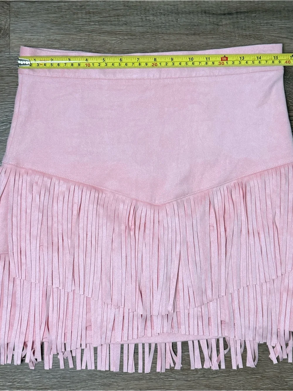 Faux Suede Fringe Mini Skirt